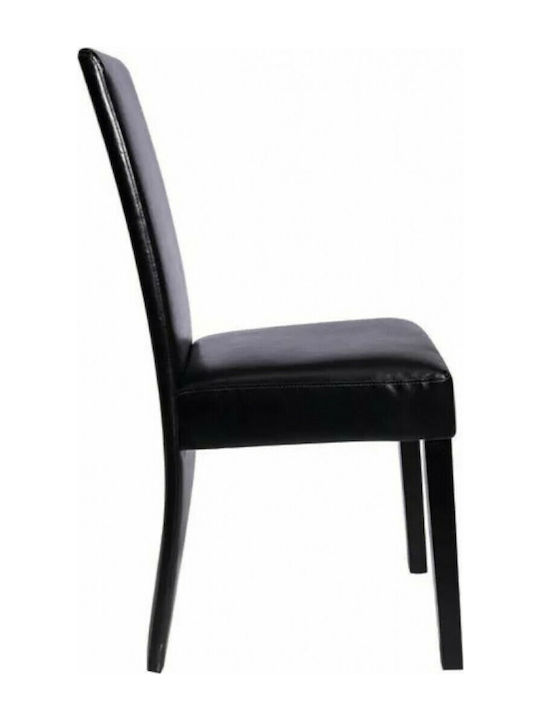 Dining Room Artificial Leather Chair Black 43x53x93cm 2pcs