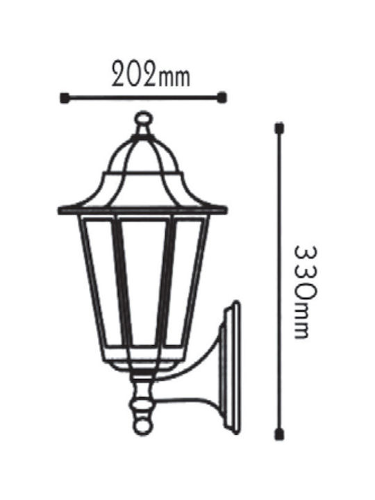 Aca Wall-Mounted Outdoor Lantern IP45 E27 Bronze