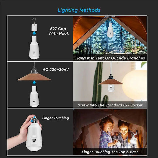 V-TAC Wiederaufladbar LED Solar Sicherheitsleuchte Weltkugel mit Lichtsensor