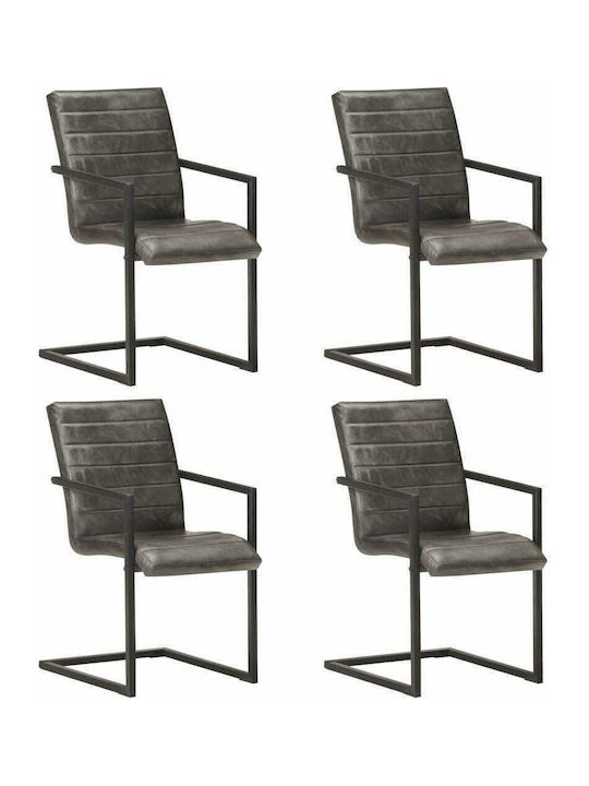 Überhang Stühle Speisesaal Grey 4Stück 51x56x91cm