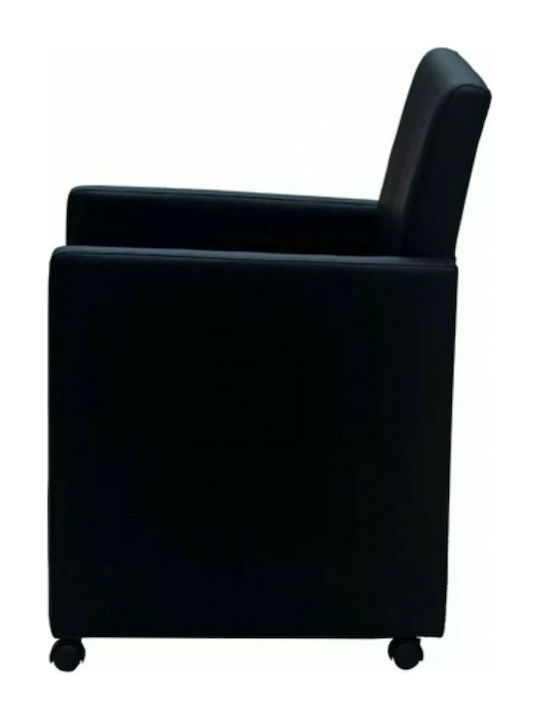 Dining Room Artificial Leather Armchair Black 58.5x65x88cm 2pcs