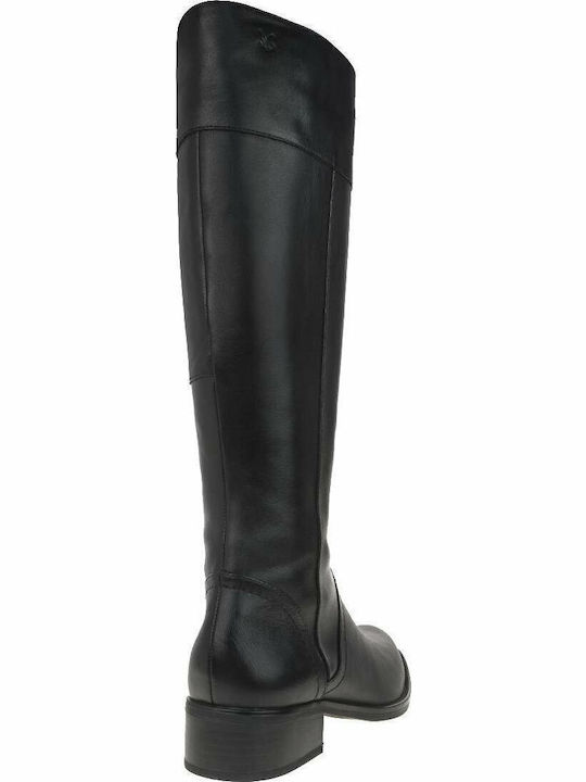 Leder Damenstiefel Schwarz