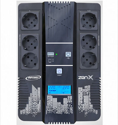 Infosec Zen-X 800 SCH UPS Line-Interactive 800VA 480W με 6 Schuko Πρίζες