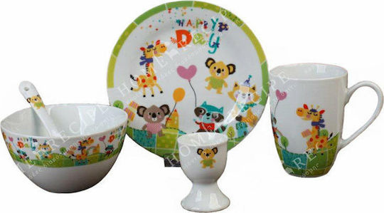 Cryspo Trio Feeding Set Happy Day made of Porcelain Multicolour 5pcs 28.8394.90