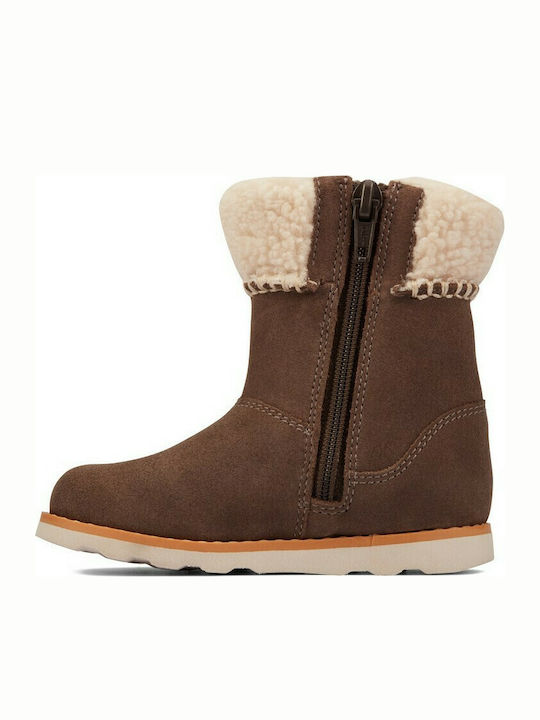 Crown Loop T Suede Παιδικά Μποτάκια με Φερμουάρ Καφέ