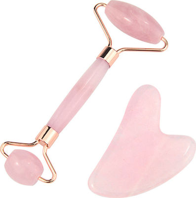 Αnti-ageing from Rose Quartz Face Roller & Gua Sha Tool