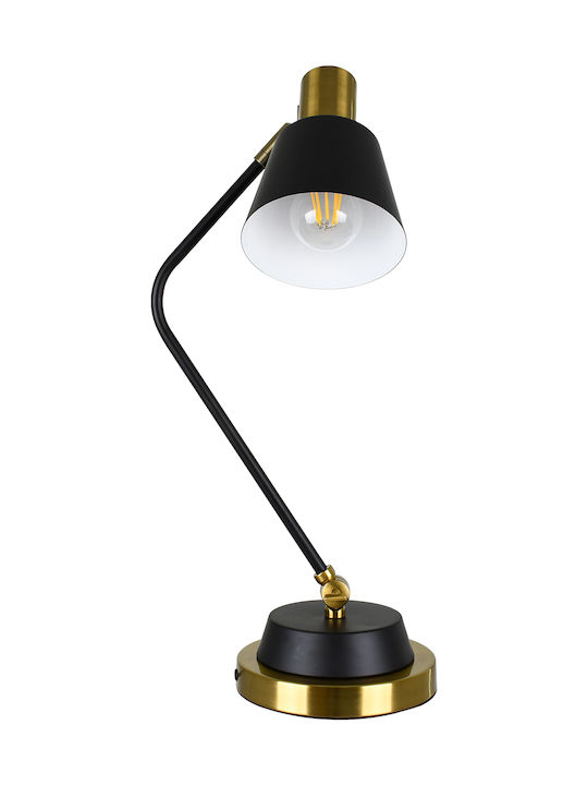 GloboStar Schreibtischlampe mit klappbarem Arm für Fassung E27 in Schwarz Farbe