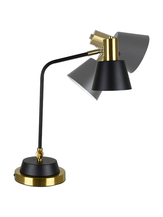 GloboStar Schreibtischlampe mit klappbarem Arm für Fassung E27 in Schwarz Farbe