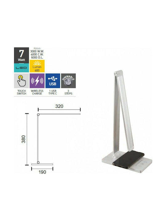 Spot Light LED Office Lamp Foldable in White Color