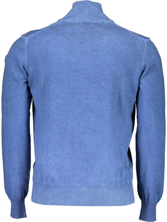 North Sails Men's Long Sleeve Sweater with Zipper Light Blue