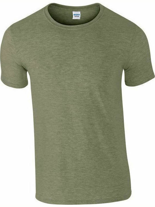 Gildan Softstyle 64000 Ανδρικό Διαφημιστικό T-shirt Κοντομάνικο Heather Military