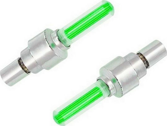 AG304B Bicycle Valve Cap Valve Cap LED Green 2pcs