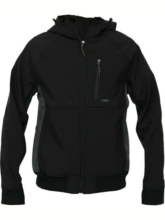 Winter Jacke Softshell Wasserdicht und Winddicht Schwarz