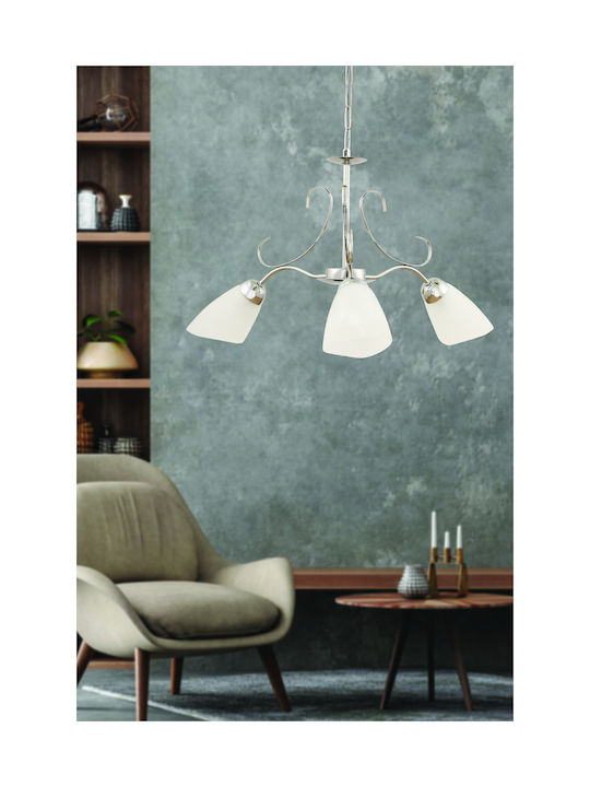 Klikareto Sonia Pendant Light Three-Light for Socket E27 Silver