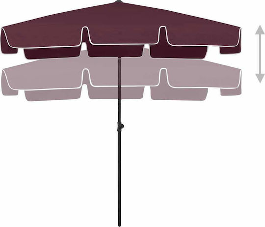 vidaXL Folding Beach Umbrella Diameter 2m with UV Protection Red