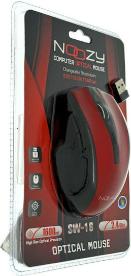 Noozy SW-16 Ασύρματο Ποντίκι Κόκκινο