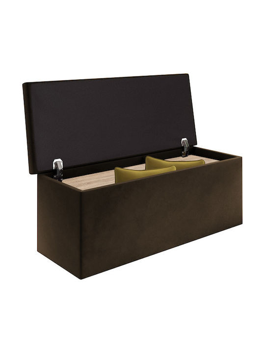 Stool Bench Stool With Storage Space Upholstered with Fabric Coffee 130x50x46cm