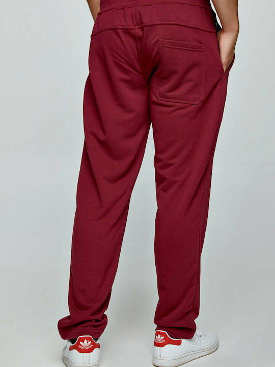 Sweatpants with Elastic Burgundy