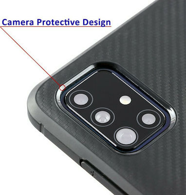 Volte-Tel Carbon Camera Protective Silicone Back Cover Durable Black (Galaxy Note 20 Ultra)