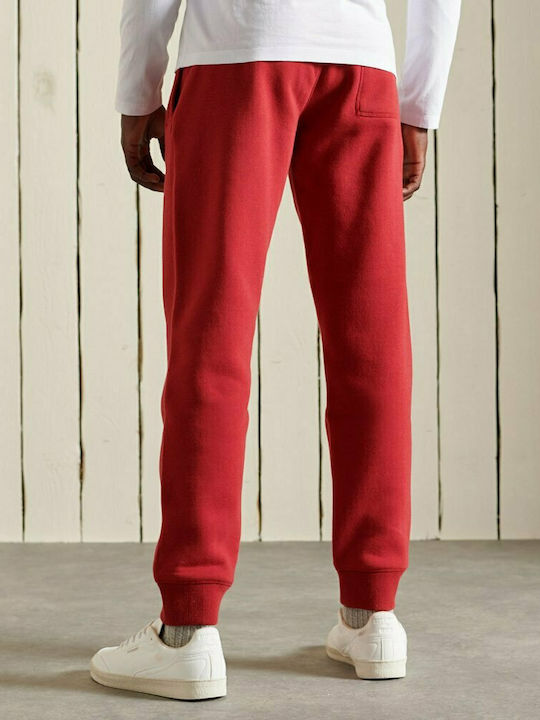 Superdry Vintage Men's Fleece Sweatpants with Rubber Red