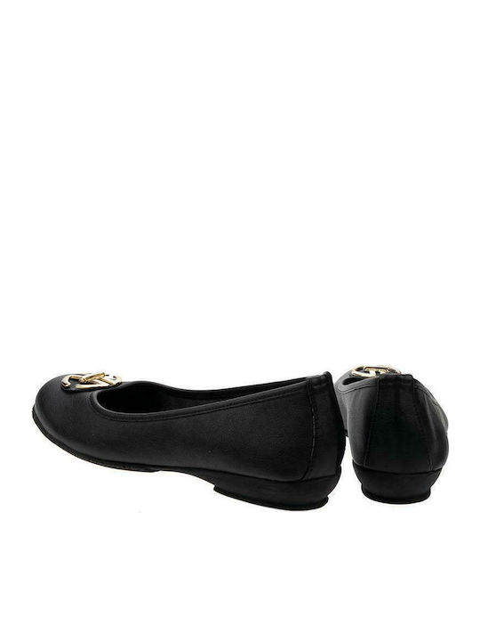 Synthetic Leather Ballerinas Black