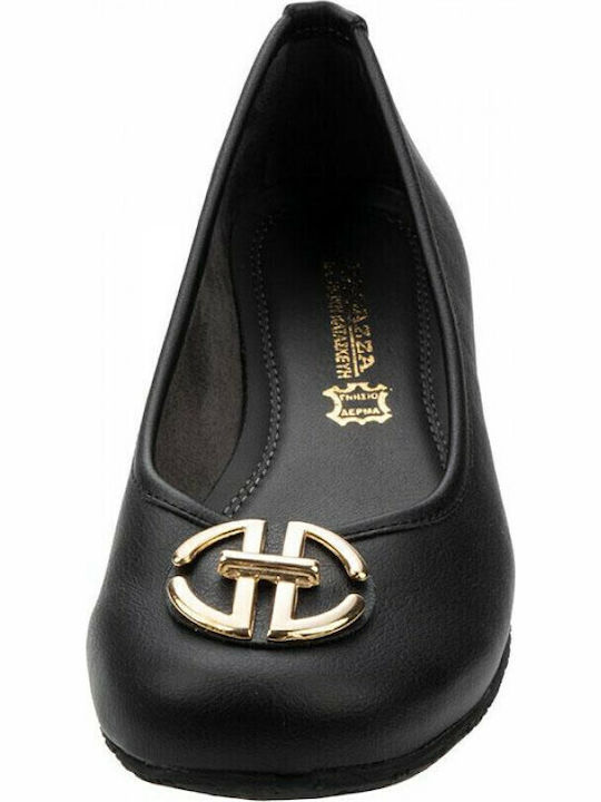 Synthetic Leather Ballerinas Black