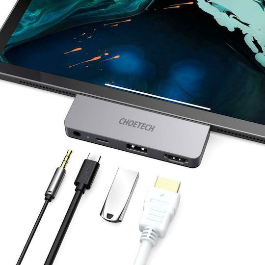 Choetech HUB-M13 USB-C Docking Station με HDMI 4K PD Γκρι