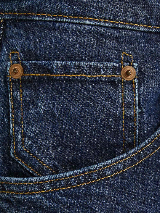 Men's Cropped Jeans Pants with Loose Tapered Fit Blue