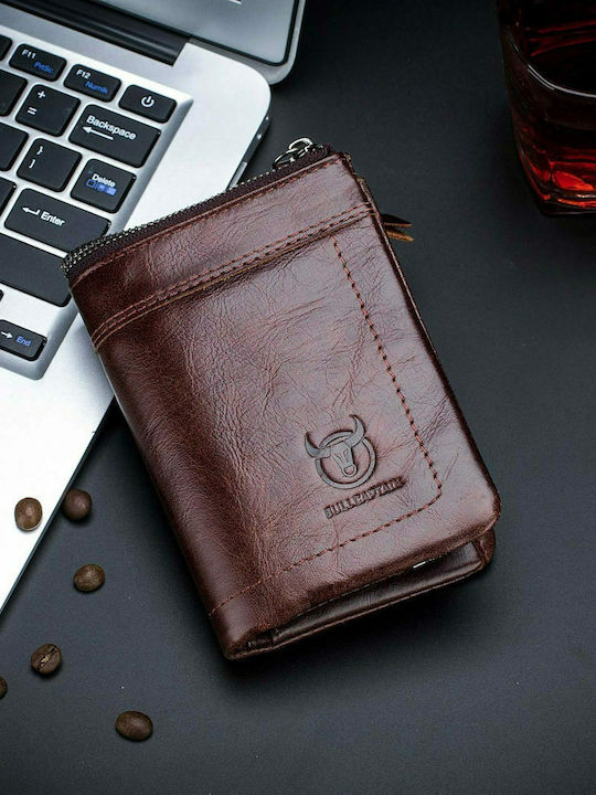 Leather Men's Wallet Classic with RFID Brown