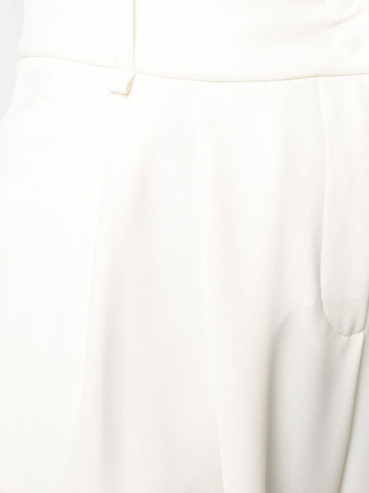 Damen Hoch tailliert Stoff Hose Weiß