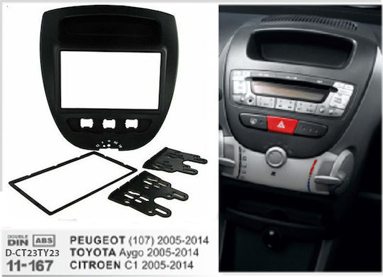Connects2 Πρόσοψη 2 Din Πρόσοψη R/CD Toyota/Citroen/Peugeot για Toyota Aygo 2005-2014