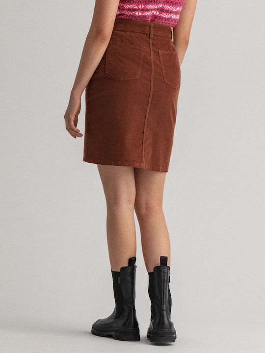 Gant High Waist Mini Skirt in Brown color