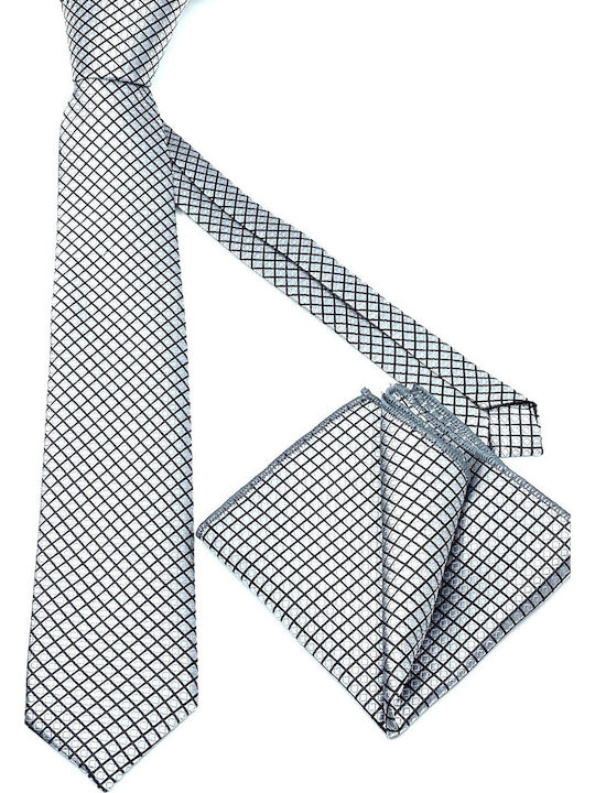 Legend Accessories Synthetic Men's Tie Set Printed Silver
