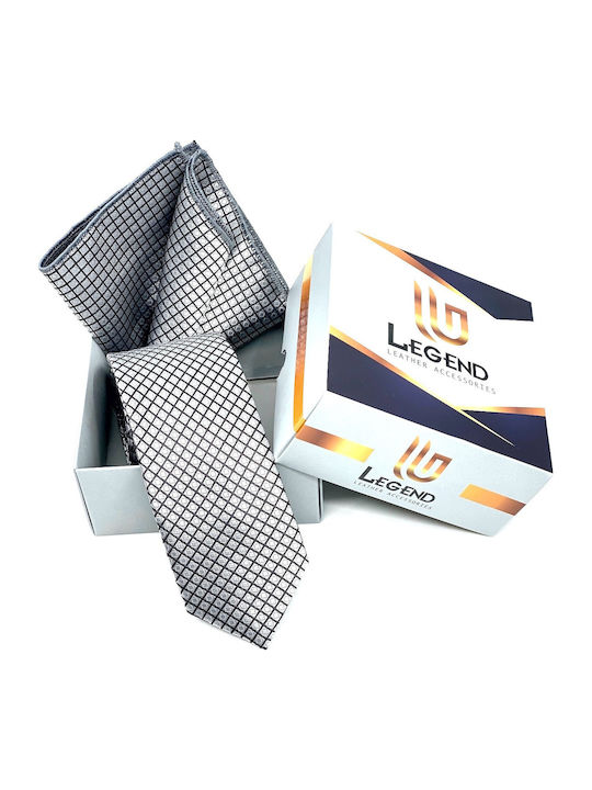 Legend Accessories Synthetic Men's Tie Set Printed Silver