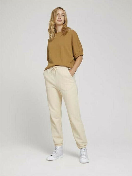 Hohe Taille Jogginghose Jogger Beige