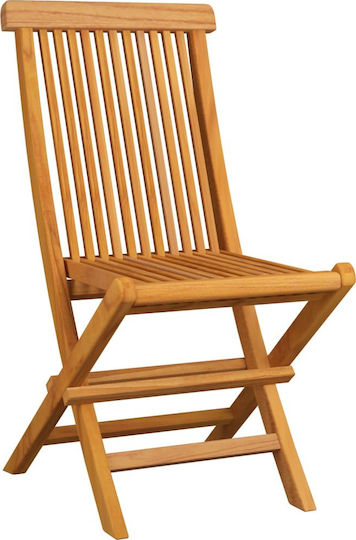 Καρέκλα Εξωτερικού Χώρου Ξύλινη Teak / Μπορντό με Μαξιλάρι 4τμχ 47x60x89εκ.