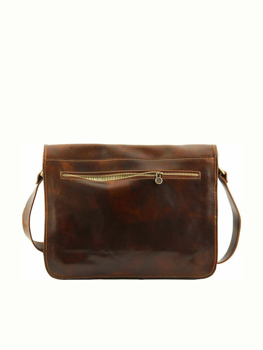 Messenger Double Leder Herrentasche Bote Braun