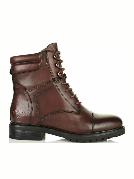 67413 Leder Stiefeletten Damen Burgundisch