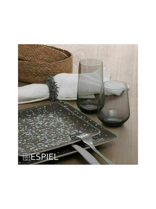 Espiel Allegra Set Gläser Whiskey aus Glas in Gray Farbe 425ml 6Stück