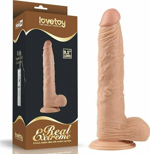Lovetoy Ρεαλιστικό Dildo με Όρχεις και Βεντούζα Flesh 24cm