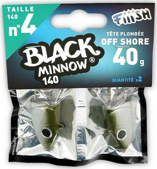 Fiiish Black Minnow Sled Head Set 2pcs No4 20gr