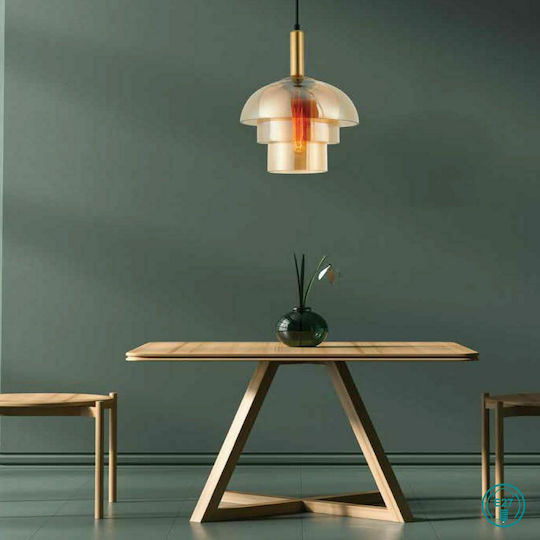 Zambelis Lights Adjustable Pendant Light Rose Gold Bell with Socket E27 25x25x42cm