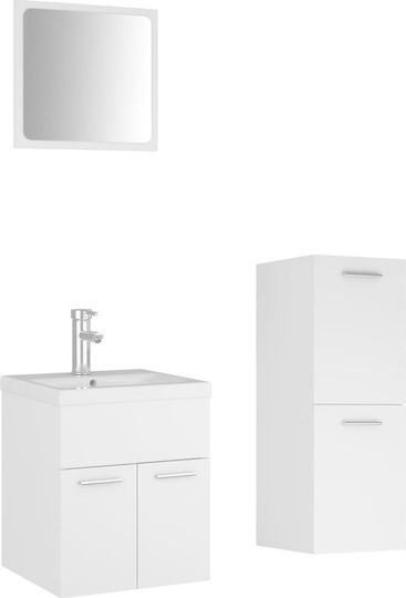 vidaXL Countertop with Sink, Mirror & Column L41xW38.5xH46cm White