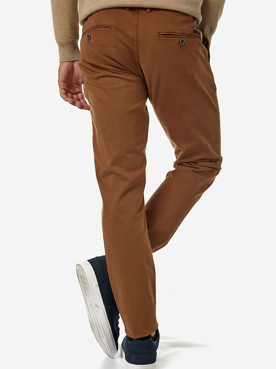 Camaro Men's Trousers Chino Elastic in Slim Fit Camel