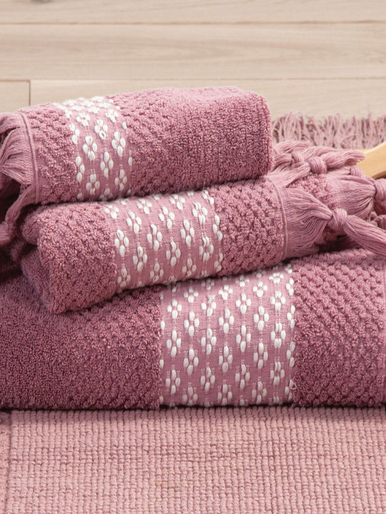 Nef-Nef Homeware Prosop de mână Premium Sadie 30x50cm. Orhidee Greutate 550gr/m²