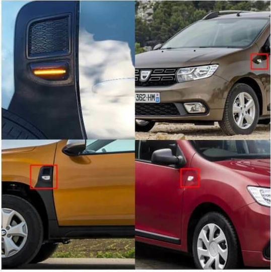 Тъмно Тонирани LED Flash Дачия Сандеро за Dacia Sandero 2012 / Duster 2017 / Logan 2012 2 Бройки