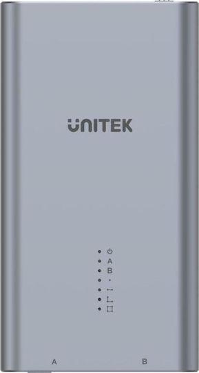 Unitek SolidForce Hard Drive Case for 2 Hard Drives M.2 PCI-Express NVME with connection Type-C in Gray color