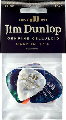 Dunlop Guitar Picks Celluloid Pick Medium Variety Pack Set 12pcs