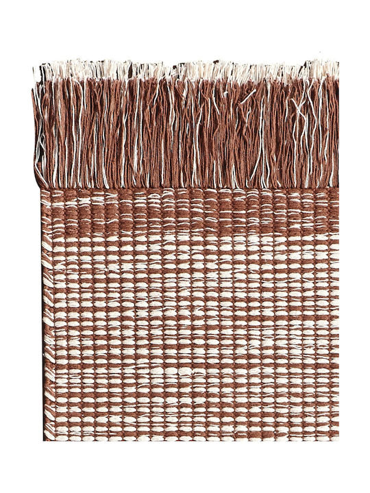 Kentia Fabian Rug Rectangular Cotton with Fringes 04 Brown