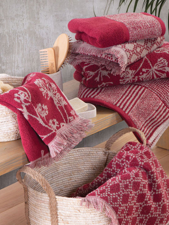 Nef-Nef Homeware Prosop de corp Caden 70x140cm. Bordo Greutate 600gr/m²